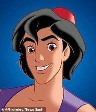 Some people were also unhappy that Jafar - who is the villain - was portrayed with dark skin, while Aladdin (pictured) - who is the hero - had much lighter skin and no accent