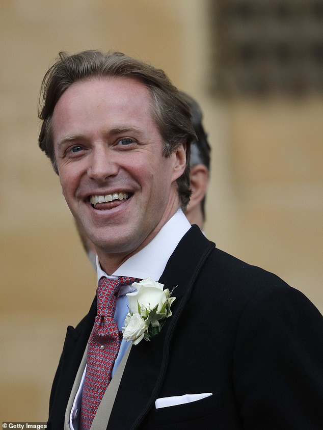Thomas pictured as he arrived for his wedding to Lady Gabriella Windsor at St George's Chapel, Windsor Castle on May 18, 2019