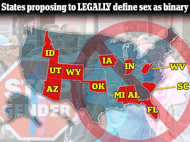 Maßnahmen zur engen Definition von Geschlecht als männlich oder weiblich oder zur Verschmelzung der Begriffe Geschlecht und Geschlecht tauchen dieses Jahr in über einem Dutzend US-Bundesstaaten auf