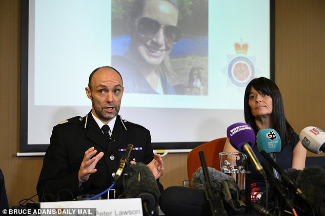 At the time, the force defended the 'unusual step' by saying it had needed to give more detail 'to avoid any further speculation or misinterpretation'. Pictured: Assistant Chief Constable Peter Lawson and Detective Superintendent Rebecca Smith at a police press conference last year