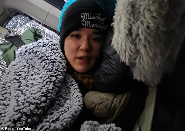 Eine junge Frau namens Rosa verriet, wie sie die Nacht in ihrem Auto in Idaho überlebte, als die Temperaturen auf zweistellige Minusgrade sanken