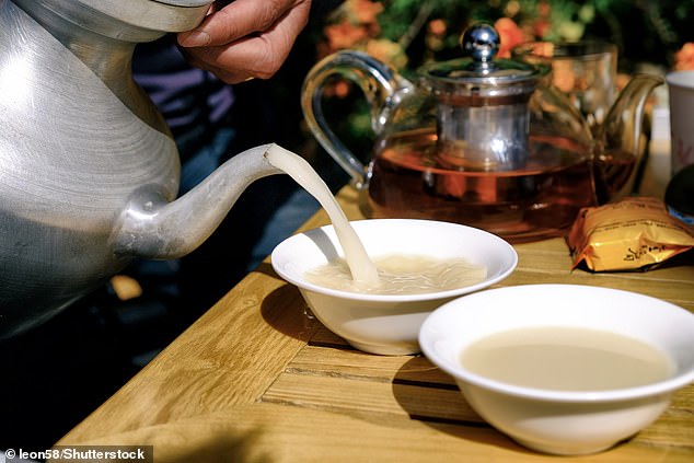A tendency to add butter to tea may stem from Asia. 'Butter tea' (pictured) likely originated in the Himalayan region between Greater Tibet and the Indian subcontinent
