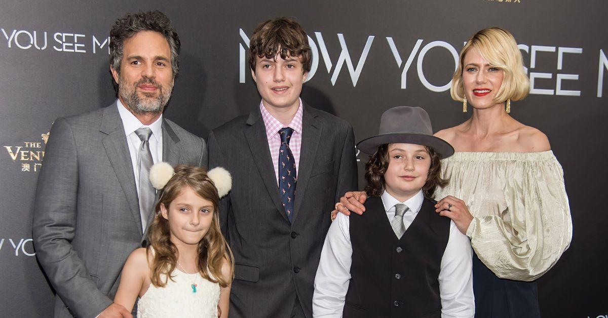 Mark Ruffalo mit seiner Frau und seinen drei Kindern bei der Weltpremiere von „Now You See Me 2“ am 6. Juni 2016