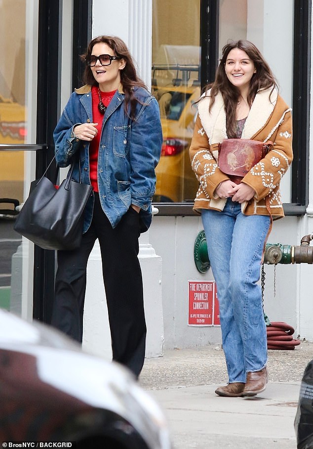 Katie Holmes, 45, and Suri Cruise, 17, have lived together in New York City since Holmes split from Tom Cruise in 2012 (pictured this weekend)