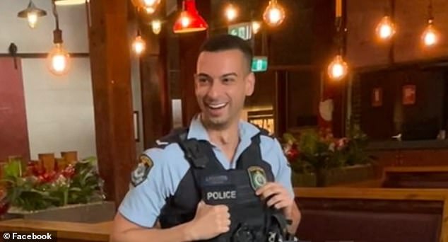 Constable Beau Lamarre is pictured in his New South Wales police uniform
