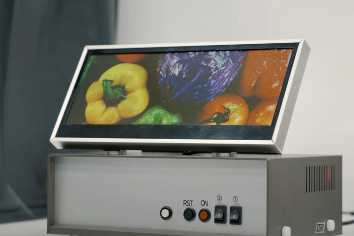 Sharps Prototyp QDEL TV wird auf der CES 2024 gezeigt.