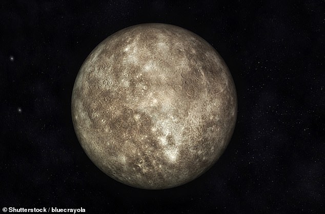 Merkur ist einer von zwei „minderwertigen Planeten“.  Untergeordnete Planeten sind solche, die näher an der Sonne kreisen als die Erde (der andere ist die Venus).  Abgebildete, digitale Illustration von Merkur