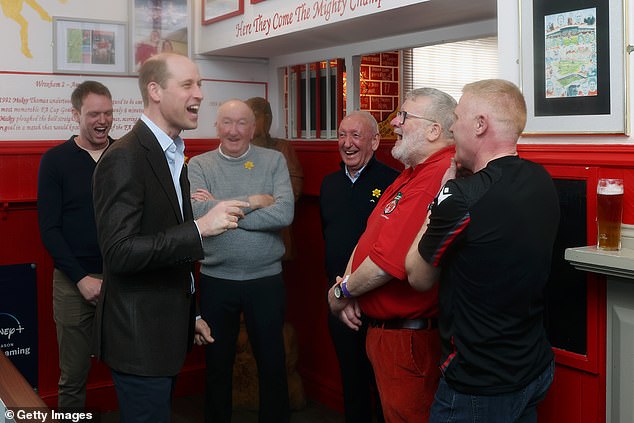The Prince of Wales meets with members of the local community at The Turf in Wrexham today