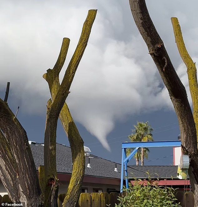 A funnel cloud was spotted in Madera Acres near Fresno, California