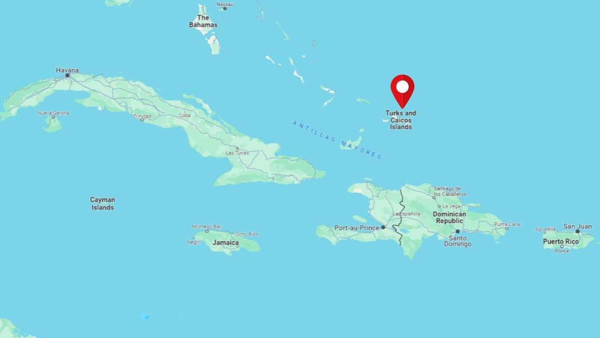 Ein Google Maps-Bild mit der Lokalisierung der Turks- und Caicosinseln