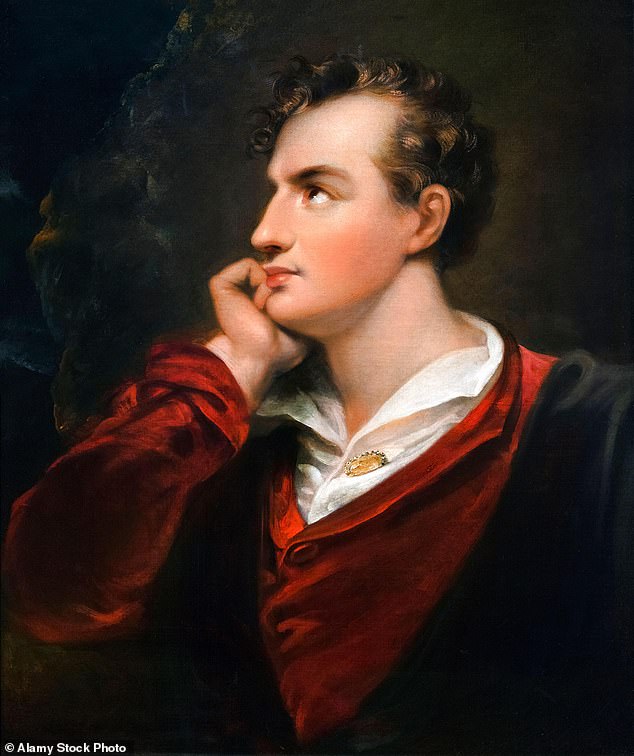 A portrait of Lord Byron by Richard Westall, 1813. While at Cambridge, and no longer under his mother¿s watchful eye, Byron embarked on a heady romance with a young man, describing it as ¿violent, though pure, love and passion¿