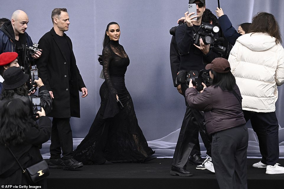 Kim was the centre of attention as she arrived