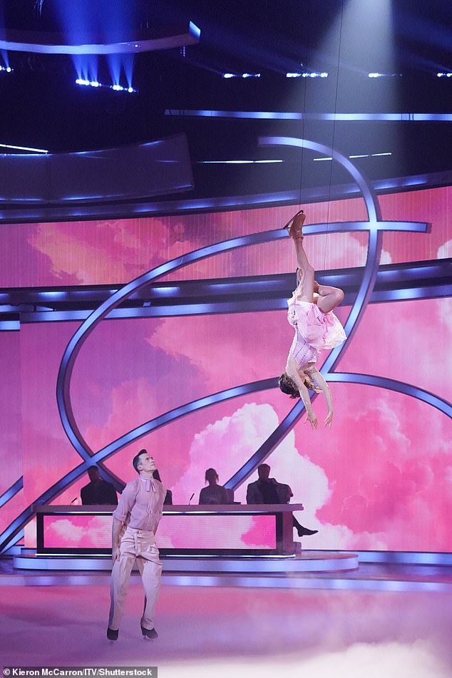 The former Love Island star left the judges speechless as she did splits and flips mid air