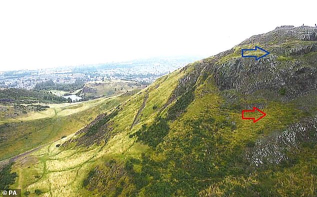 Photo issued by the The Crown Office and Procurator Fiscal Service (COPFS) of Arthur's Seat in Edinburgh, showing the fall area of Fawziyah Javed