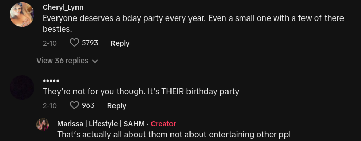 Mama veranstaltet keine Geburtstagsfeiern