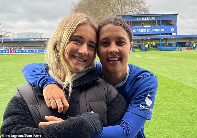 Kerr posted this image with fiancé Kristie Mewis on the same day she allegedly caused a police officer harassment, alarm or distress in London
