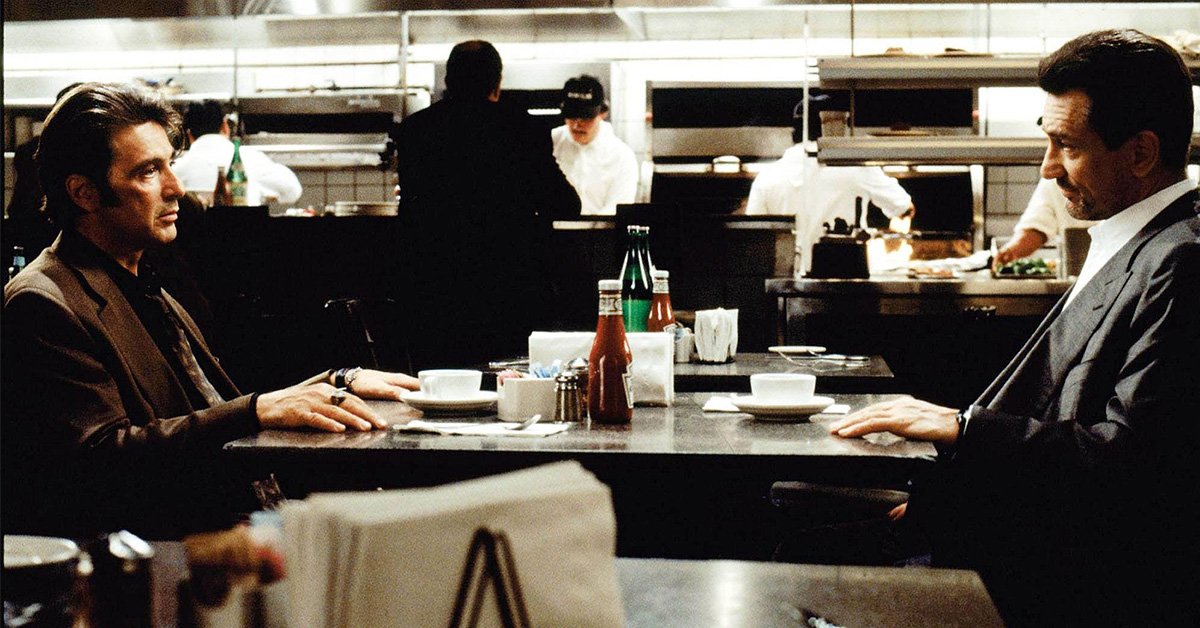 Pacino und De Niro rein "die Diner-Szene" in Wärme.