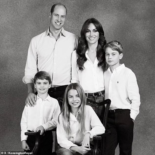 Kate's mother has provided a 'real sense of normality amid any chaos' for the Prince. Pictured: A family portrait