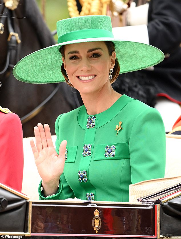 Die Prinzessin von Wales ist letztes Jahr beim Trooping the Colour am 17. Juni in London zu sehen