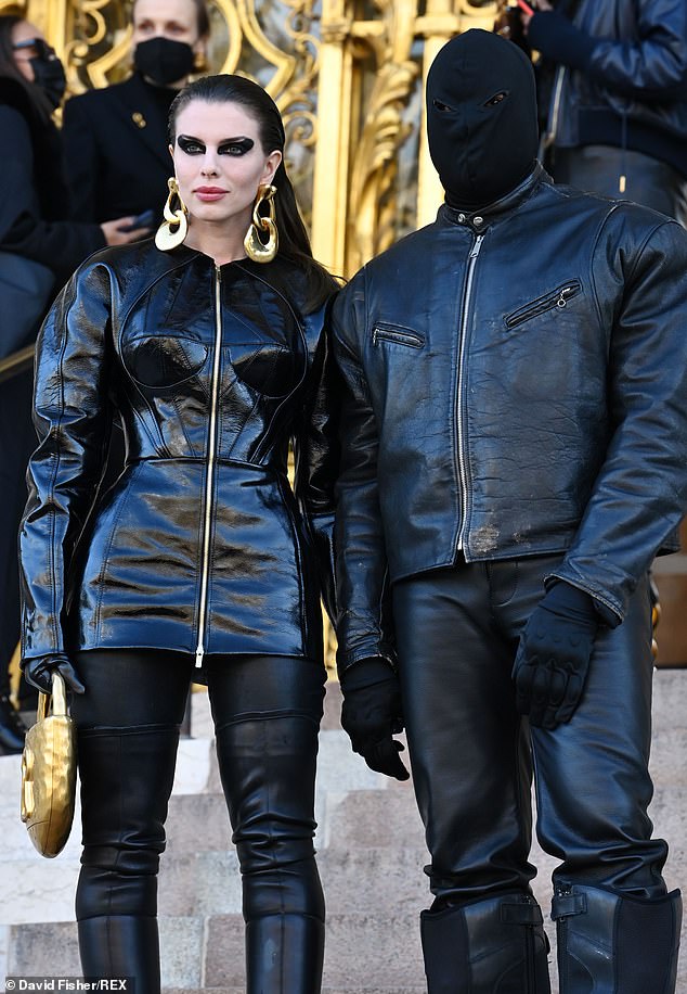 They also wore similarly intense black leather ensembles at the Schiaparelli runway event days later