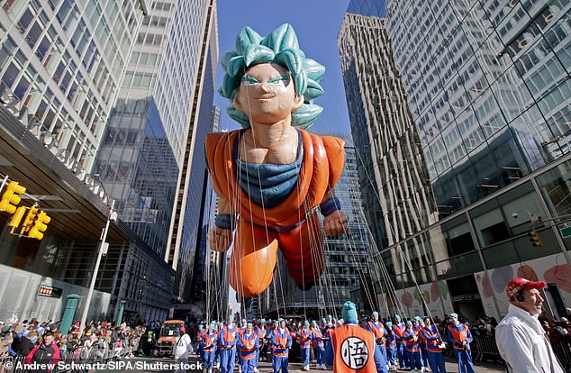 Der von Dragon Ball inspirierte Festwagen war im November 2022 bei der Parade in NYC wieder im Einsatz