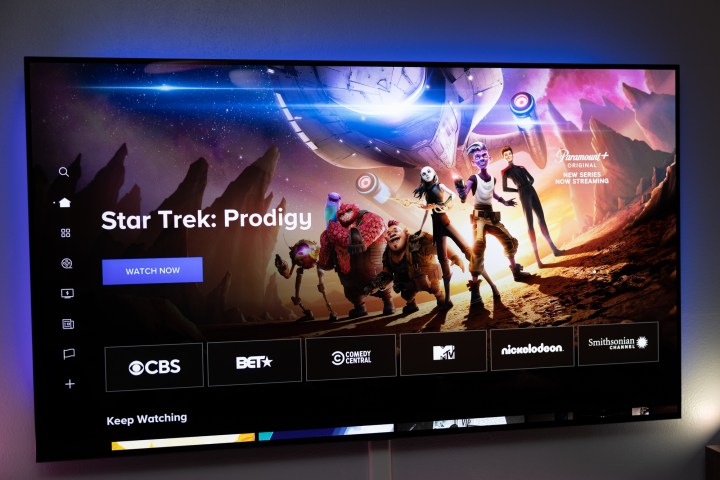 Ein Paramount Plus-Bildschirm mit der Serie Star Trek: Prodigy darauf. 