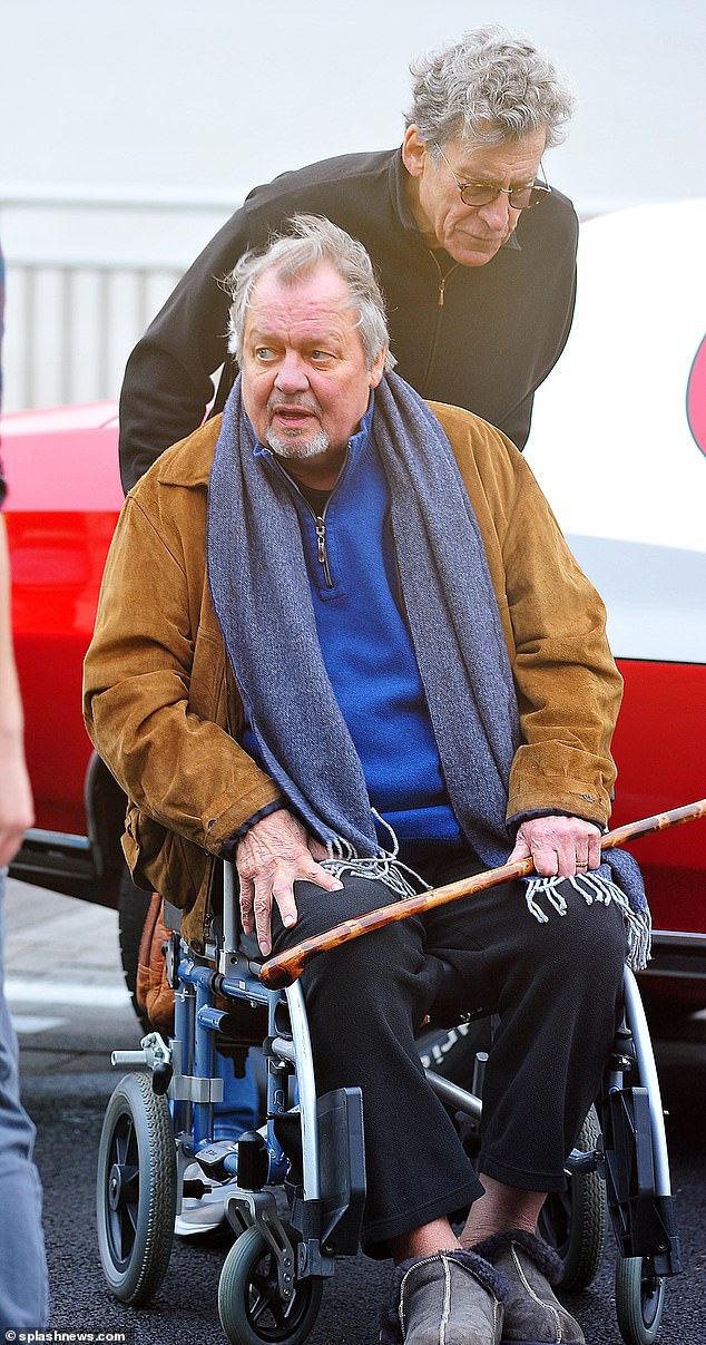 Paul Michael Glaser pushes his old friend David Soul in a wheelchair in Liverpool in 2017