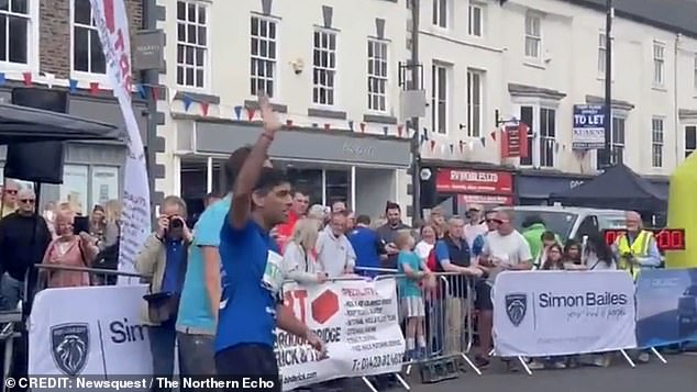 The Prime Minister was among hundreds of runners taking part in a race in the North Yorkshire town of Northallerton