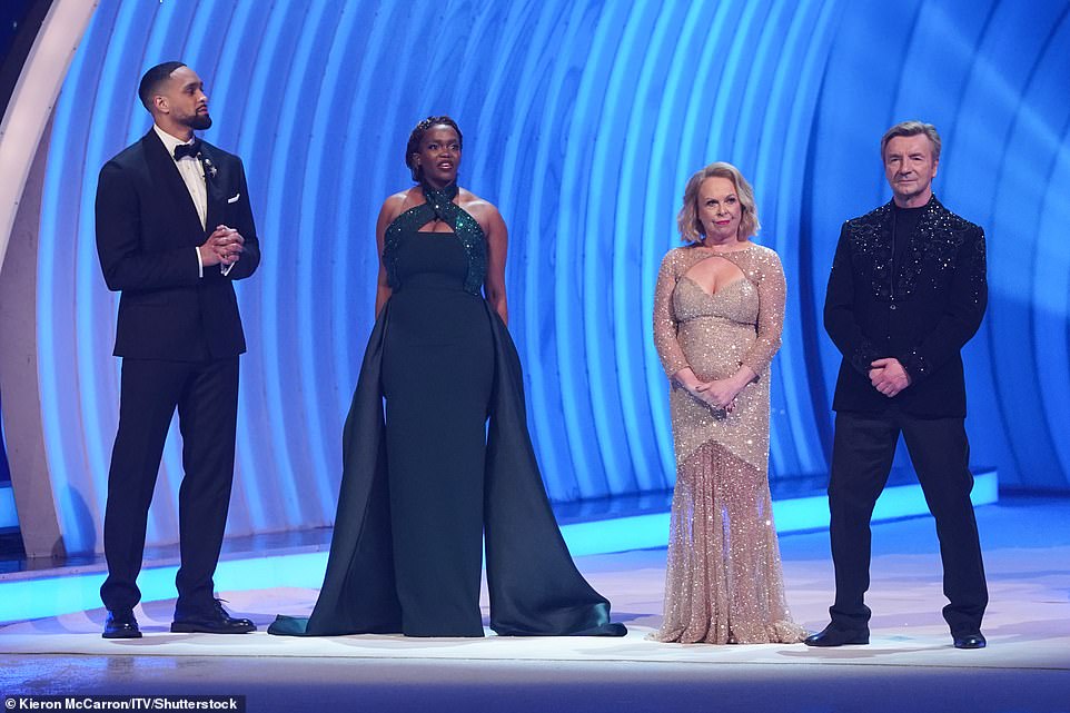 It was then revealed that judges (L-R) Ashley Banjo, Motsi Mabuse, Jayne Torvill and Christopher Dean's points would only be guidance during he final show, and everything relied on viewers votes
