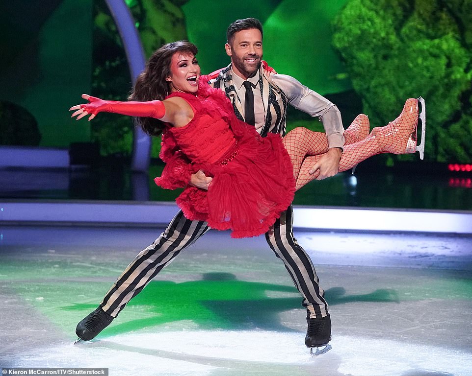 After all three couples performed the former contestants all returned for one last dance (oxy Shahidi and Slyvain Longchambon pictured)