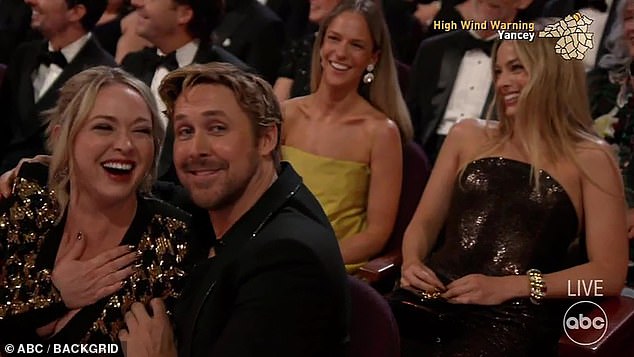 'Margot Robbie and Ryan Gosling are here tonight. Look, kids, it's Barbie and Ken sitting near each other. Ryan, Margot, I want you to know that even if neither one of you wins an Oscar tonight, you both already won something much more important -- the genetic lottery'