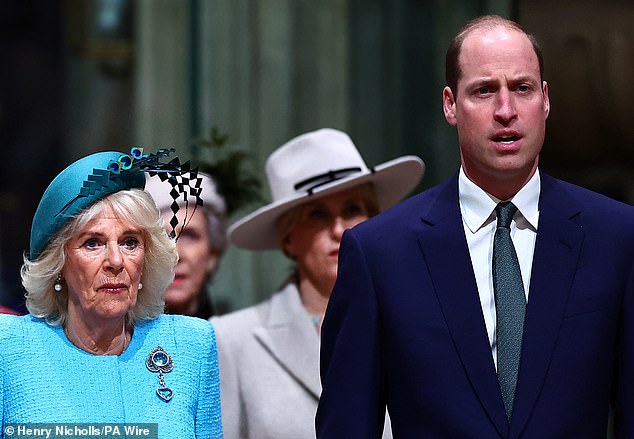 Camilla and William attend the Commonwealth Day Service at Westminster Abbey yesterday