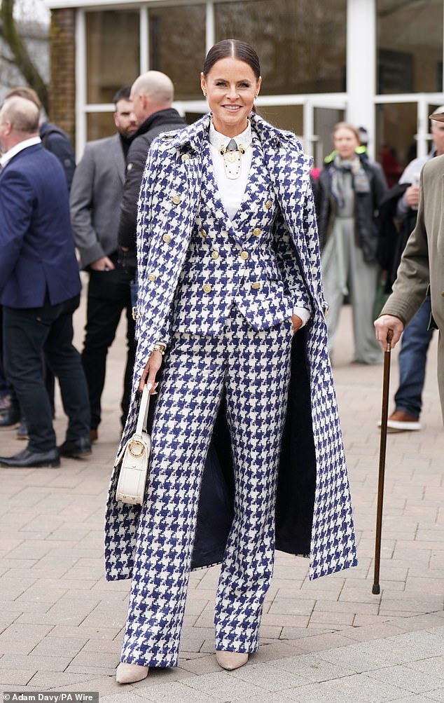 British fashion designer Jade Holland Cooper opted for a bold blue and white print