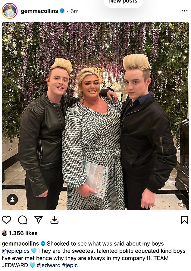Gemma Collins quickly jumped to their defence on Instagram as she admitted she 'couldn't believe' what was being said