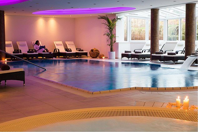 It boasts a plush spa and swimming pool, with rooms costing around £170 a night