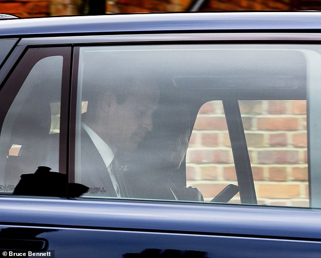 Prince William and Kate were spotted leaving Windsor together by car on Monday afternoon