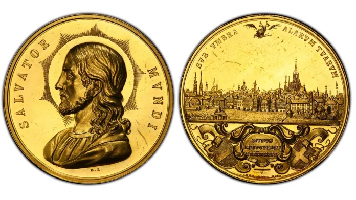 Salvator-Mundi-Medaille zu 24 Dukaten.  Bild: Atlas Numismatik.