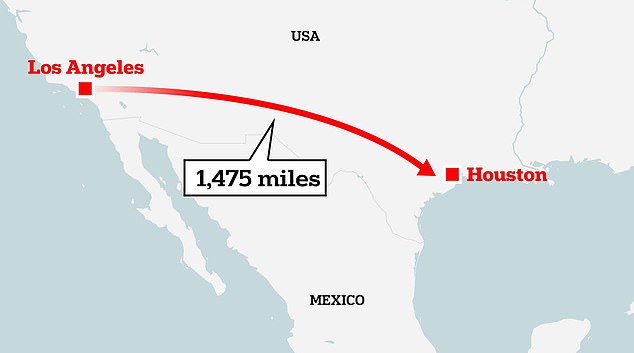 Diese 1.475 Meilen (2.374 km) lange Reise führt durch vier US-Bundesstaaten – Kalifornien, Arizona, New Mexico und Texas