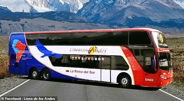 Sehen Sie sich die längste Busfahrt auf unserer Liste an – die Buslinie Lineas de los Andes von San Antonio del Tachira nach Buenos Aires.  Im Bild: Ein Bild, das einen der Busse des Unternehmens zeigt