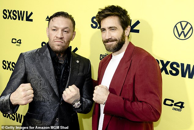 McGregor gab sein Schauspieldebüt in Road House – und der UFC-Kämpfer beeindruckte viele Kritiker in seinem Auftritt an der Seite von Jake Gyllenhaal (rechts)