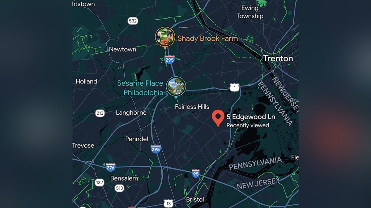 Eine Karte, die Falls Township, Pennsylvania zeigt