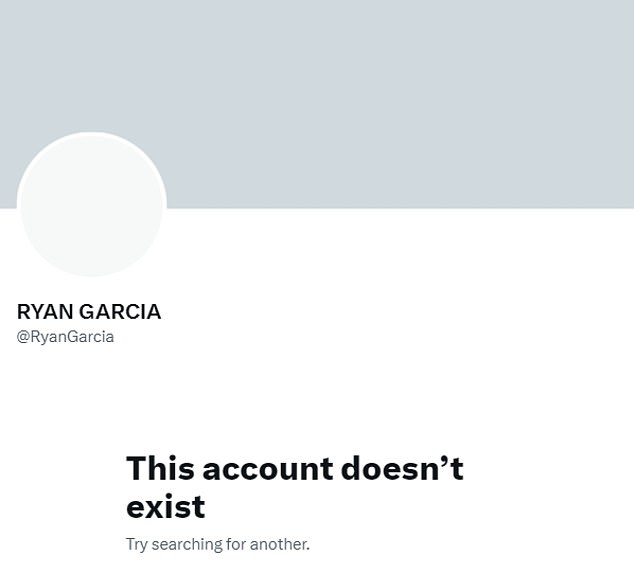 Garcias X- und Instagram-Konten wurden kurz nach der Veröffentlichung eines Videos am Freitag deaktiviert