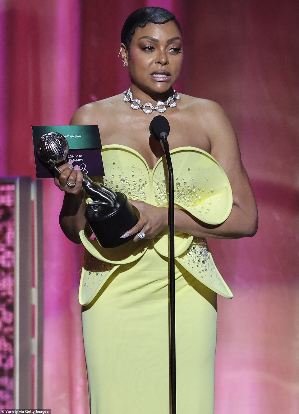 Taraji P. Henson, 53, won the first award for Best Supporting Actress for her role in The Color Purple as Shug Avery