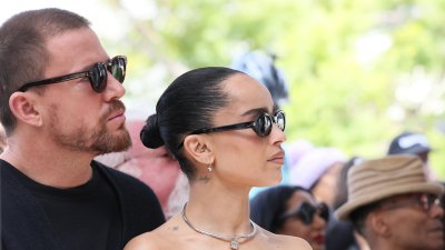 Zoe Kravitz bringt ihren Verlobten Channing Tatum zu Lennys Walk of Fame-Event