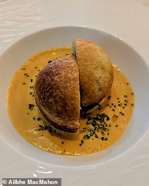Japanese 'kegani' crab in a brioche bun with a fish broth at Maison Marunouchi