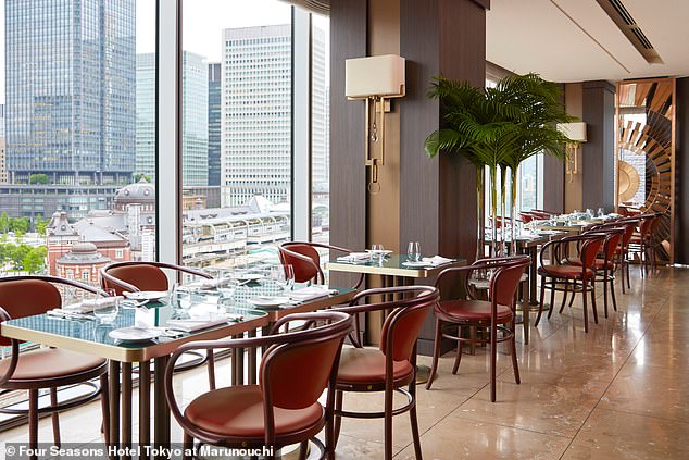 British chef Daniel Calvert oversees the menu at Maison Marunouchi, which Ailbhe describes as 'a Parisian-style bistro with teal leather booths and Art Deco room dividers'