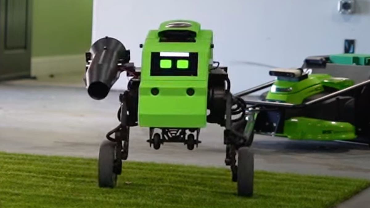 KI-Roboter, der Ihren Rasen für Sie trimmen, kanten und blasen kann