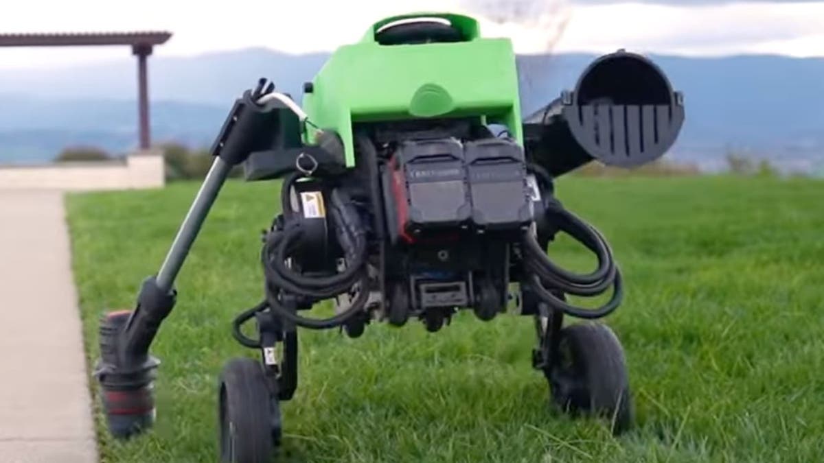 KI-Roboter, der Ihren Rasen für Sie trimmen, kanten und blasen kann