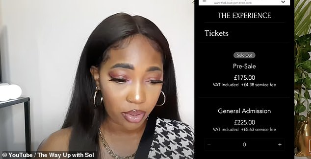 Pictured: YouTuber Solange criticises the price of 'The Kika Experience' tickets as fans weren't given information about other panellists