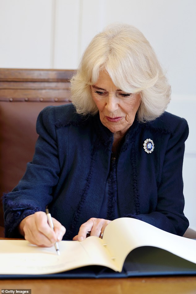 Queen Camilla signed the Letters Patent, which conferred City status on the Borough of Douglas